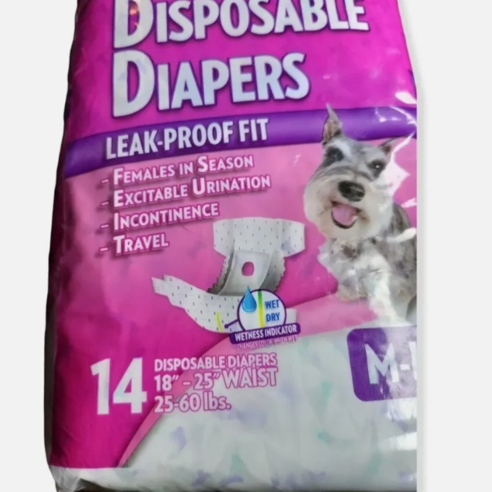 OUT! 14 DISPOSABLE DOG DIAPERS M-L Medium / Large 18-25